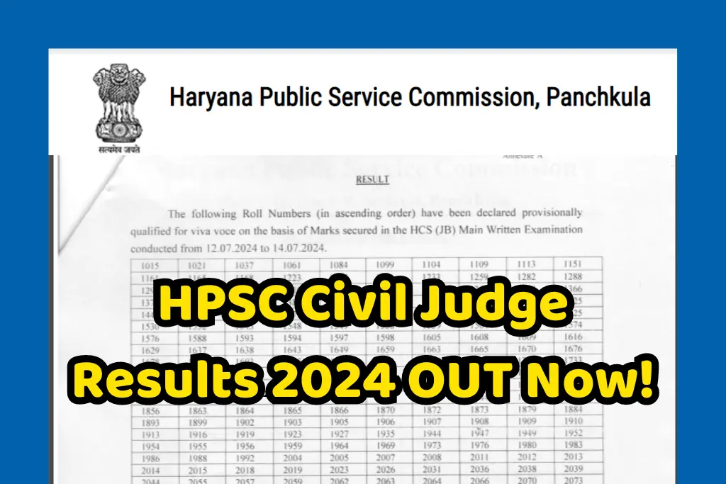 HPSC Civil Judge Results 2024 OUT Now! Check Your Roll Number & Important Updates for Viva Voce!