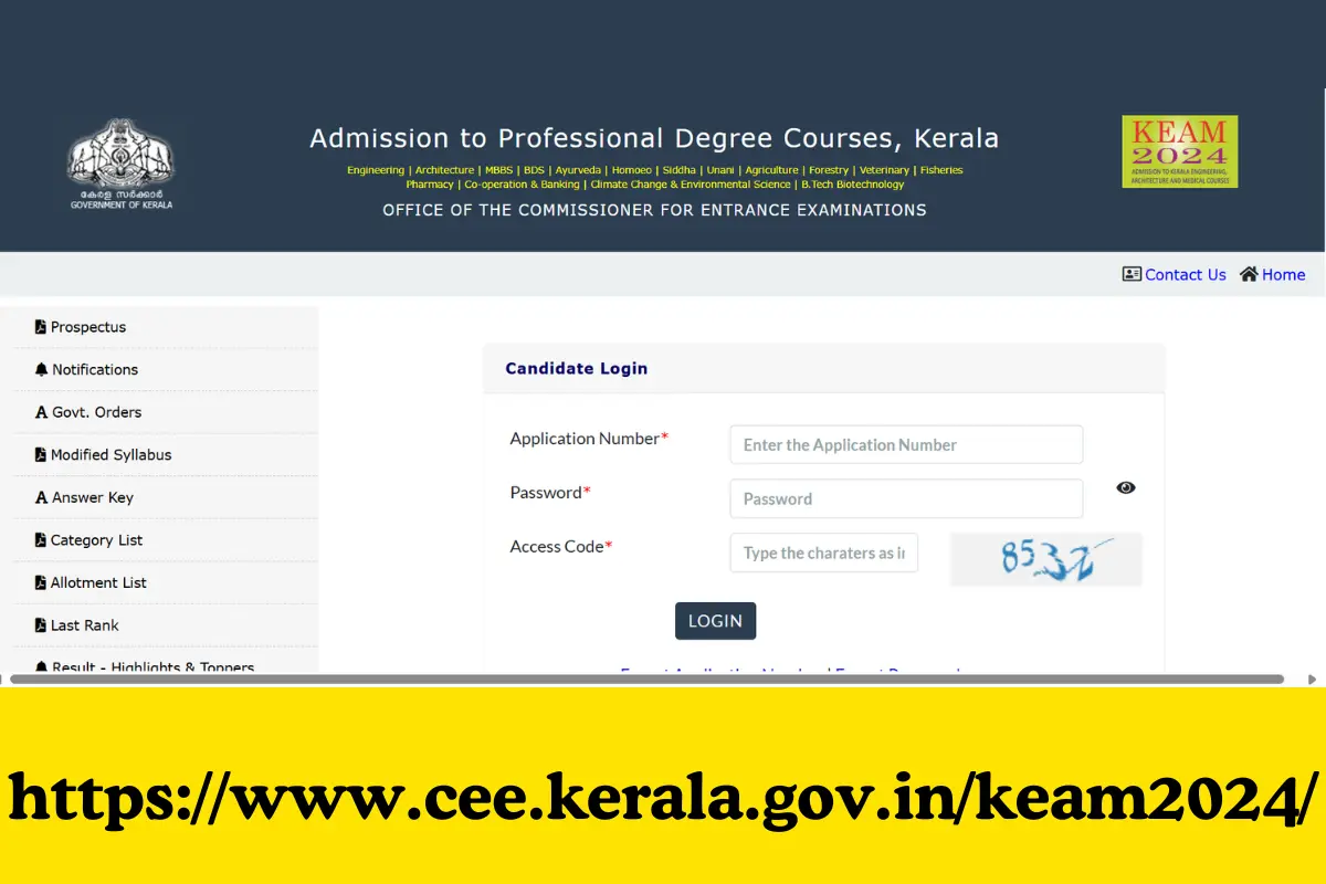 KEAM 2024 Trial Allotment Results Out! at cee.kerala.gov.in