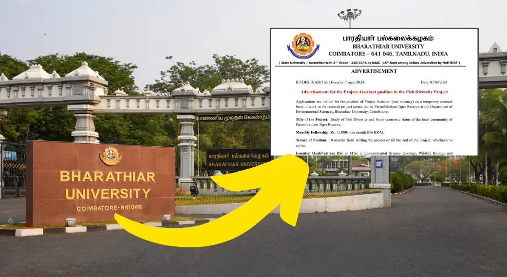 Bharathiar University Urgent Recruitment Sep-2024 Last Few Days