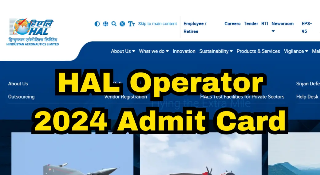 HAL Operator 2024 Admt card