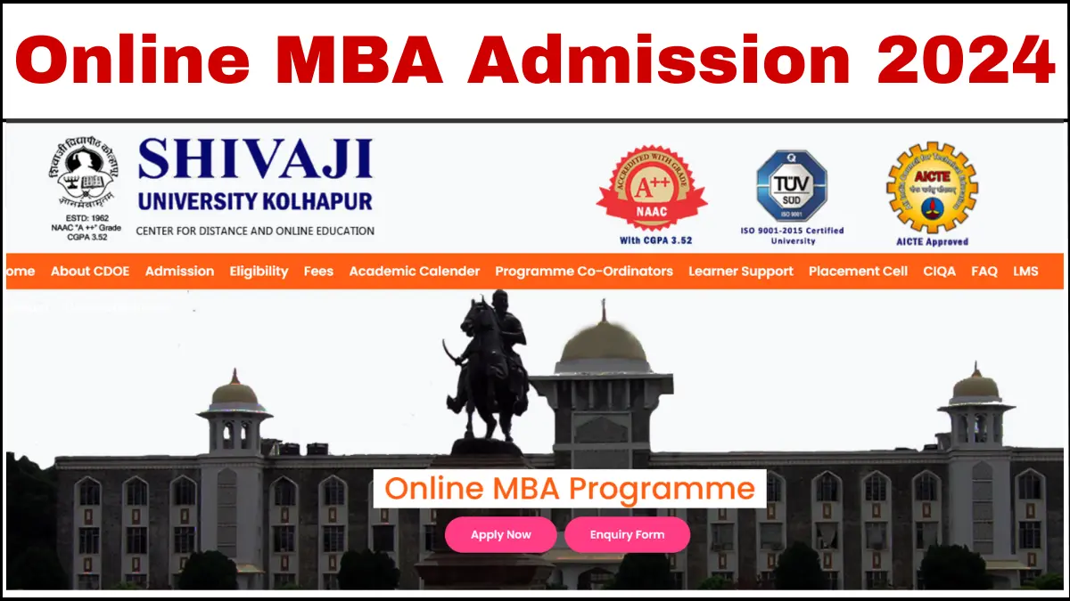 Shivaji University Online MBA Admission Date Extended to September 30, 2024