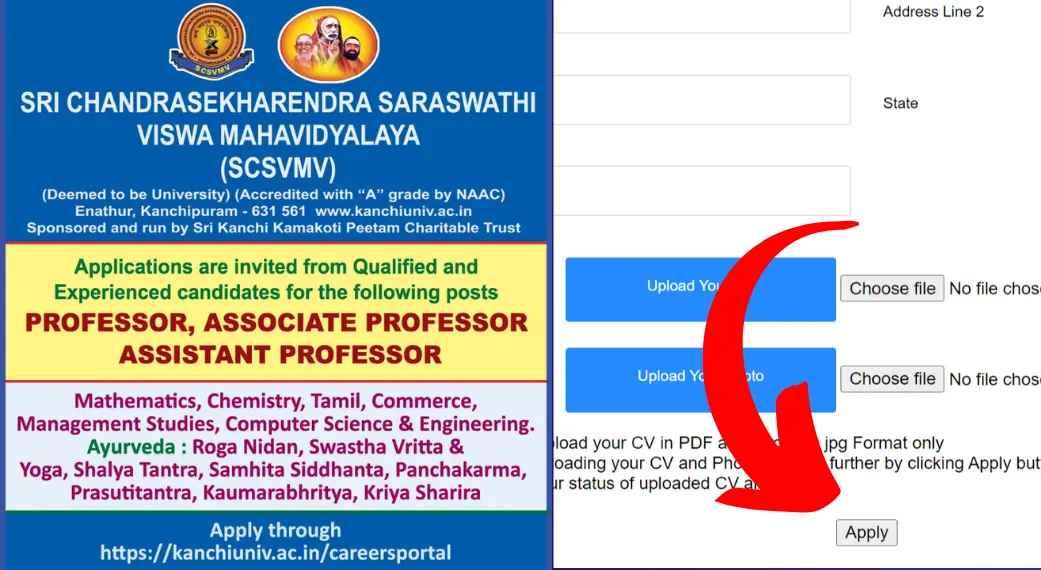 Sri Chandrasekharendra Saraswathi Viswa Mahavidyalaya (SCSVMV) University is Hiring Faculty for Various Departments