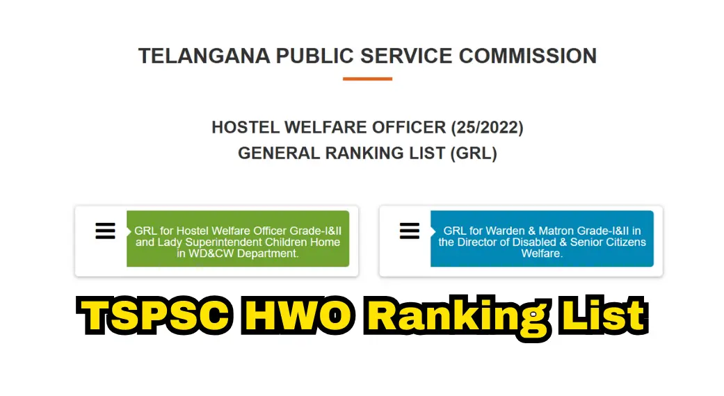 TSPSC HWO Ranking List