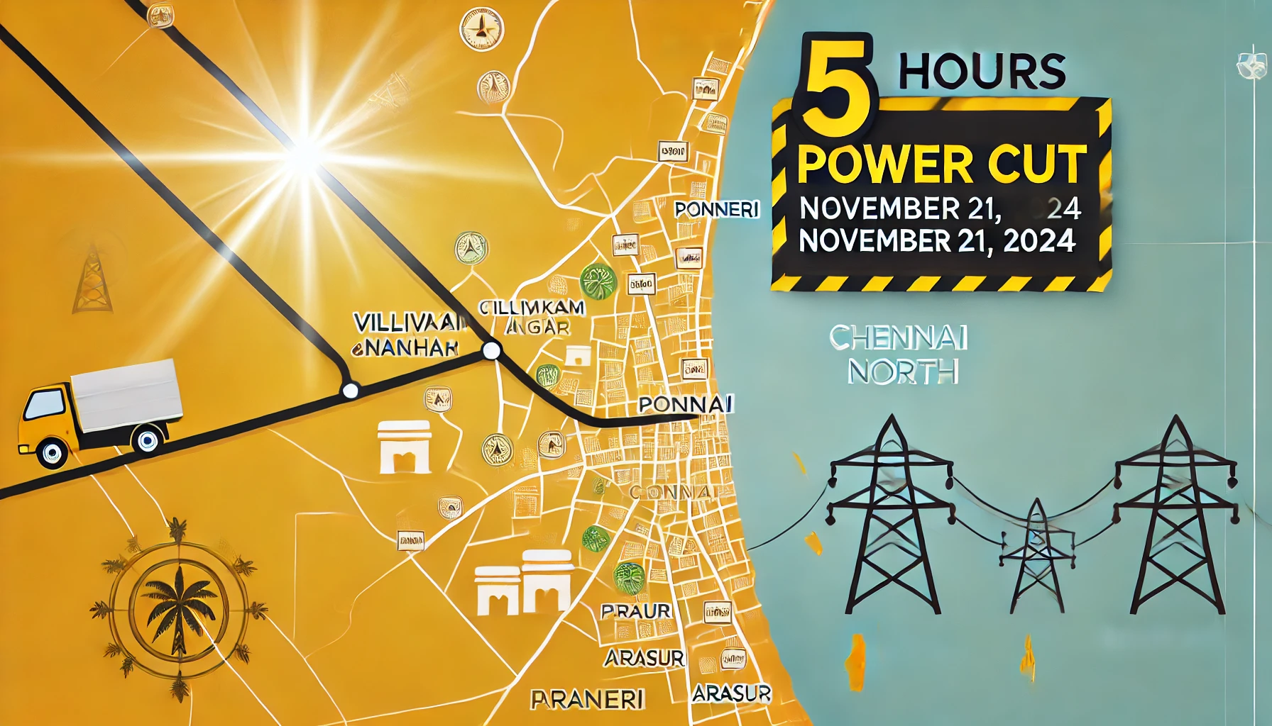 5 Hours Power Power Outage in Chennai North on November 21, 2024