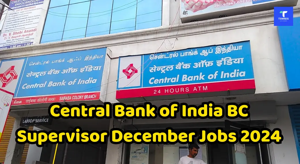 Central Bank of India BC Supervisor December Jobs 2024