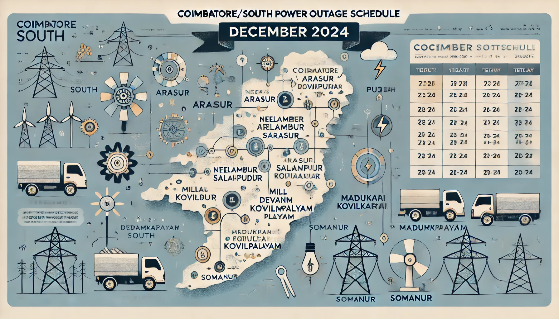 CoimbatoreSouth Power Outage Schedule – December 2024