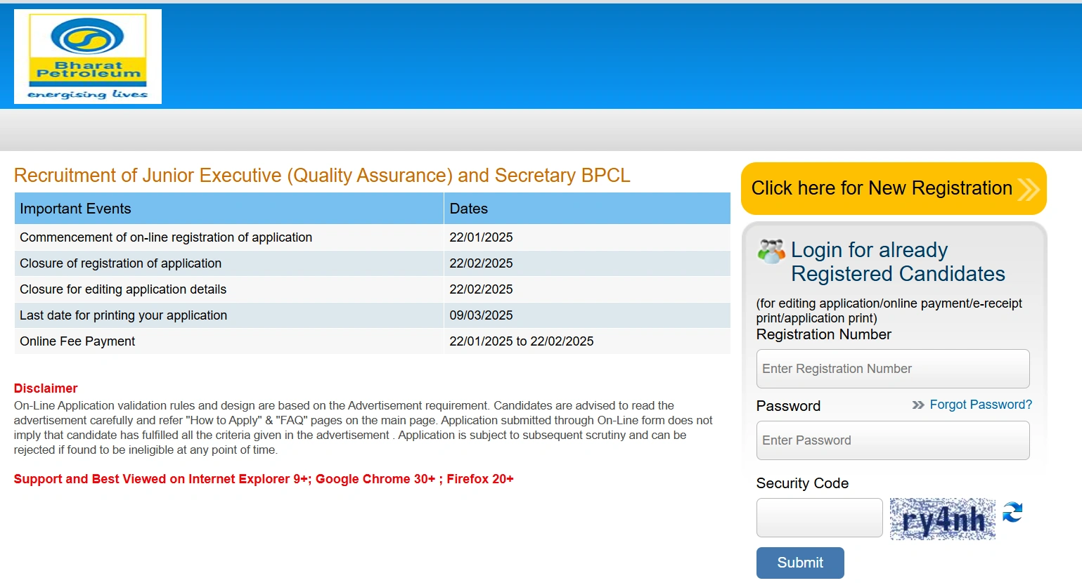 BPCL Recruitment February 2025 Apply Online for Junior Executive Positions