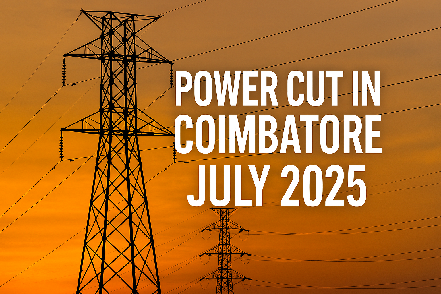 Power Cut in Coimbatore July 2025 Full Area-Wise Schedule List